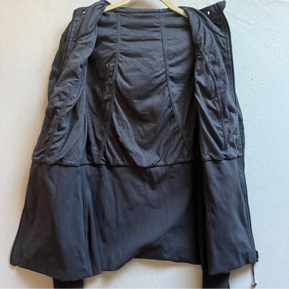 Lululemon Reversible Dance Studio Charcoal Grey Full Zip Jacket Size 8 - Picture 4 of 13